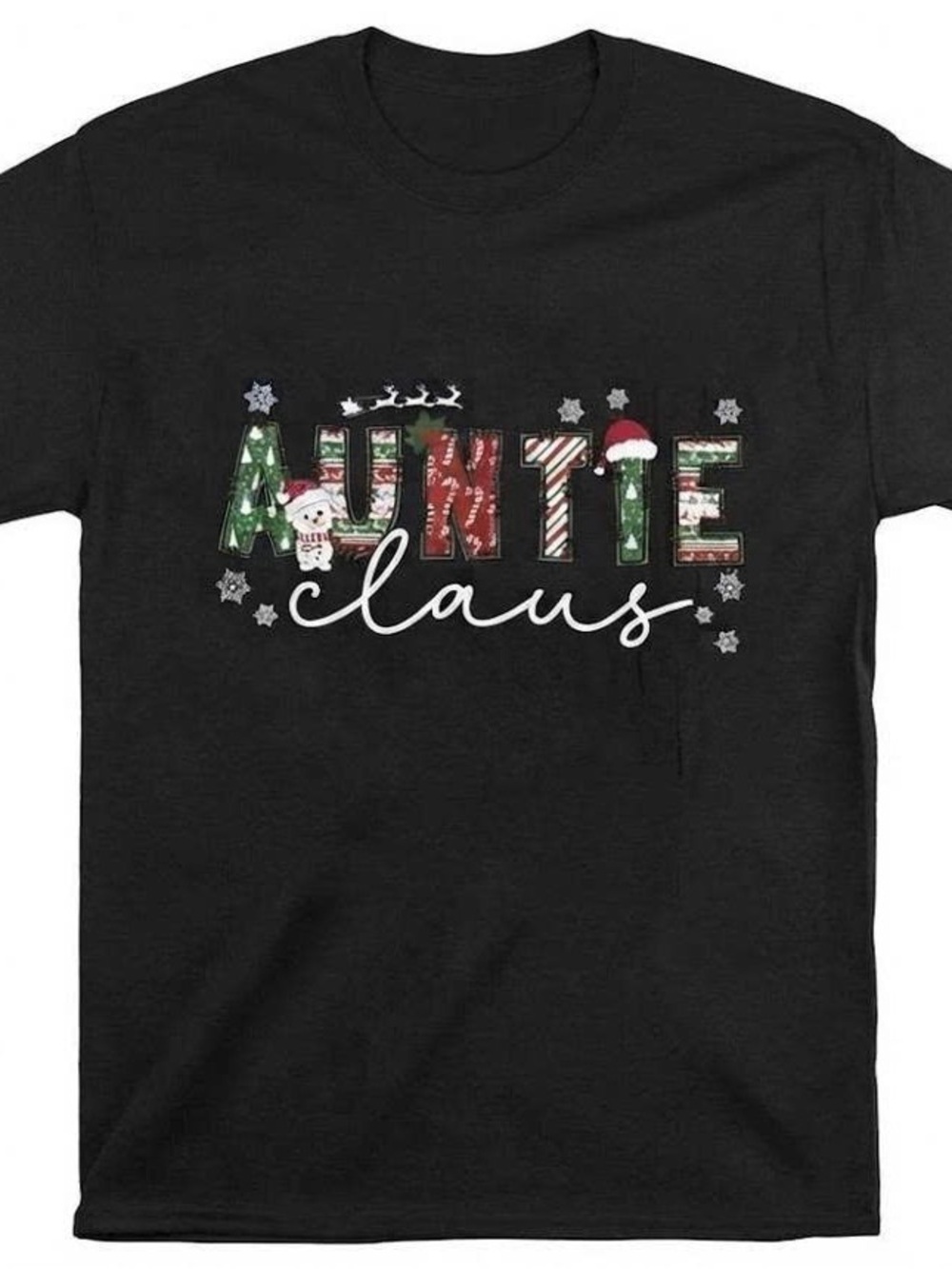 Black 'Auntie Claus' Holiday Graphic Tee